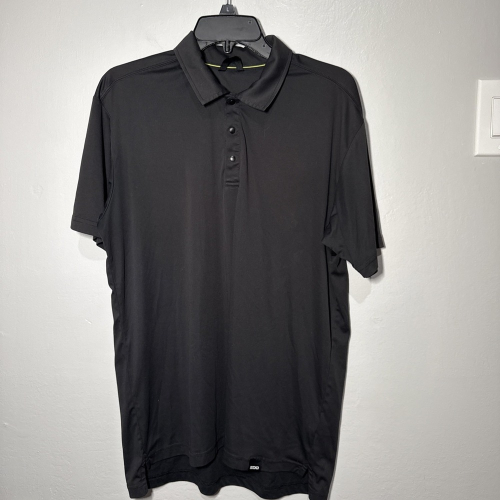Truewerk Edo Polo Shirt Mens Size M Black Stretch Short Sleeve Everyday Ops - Picture 1 of 10